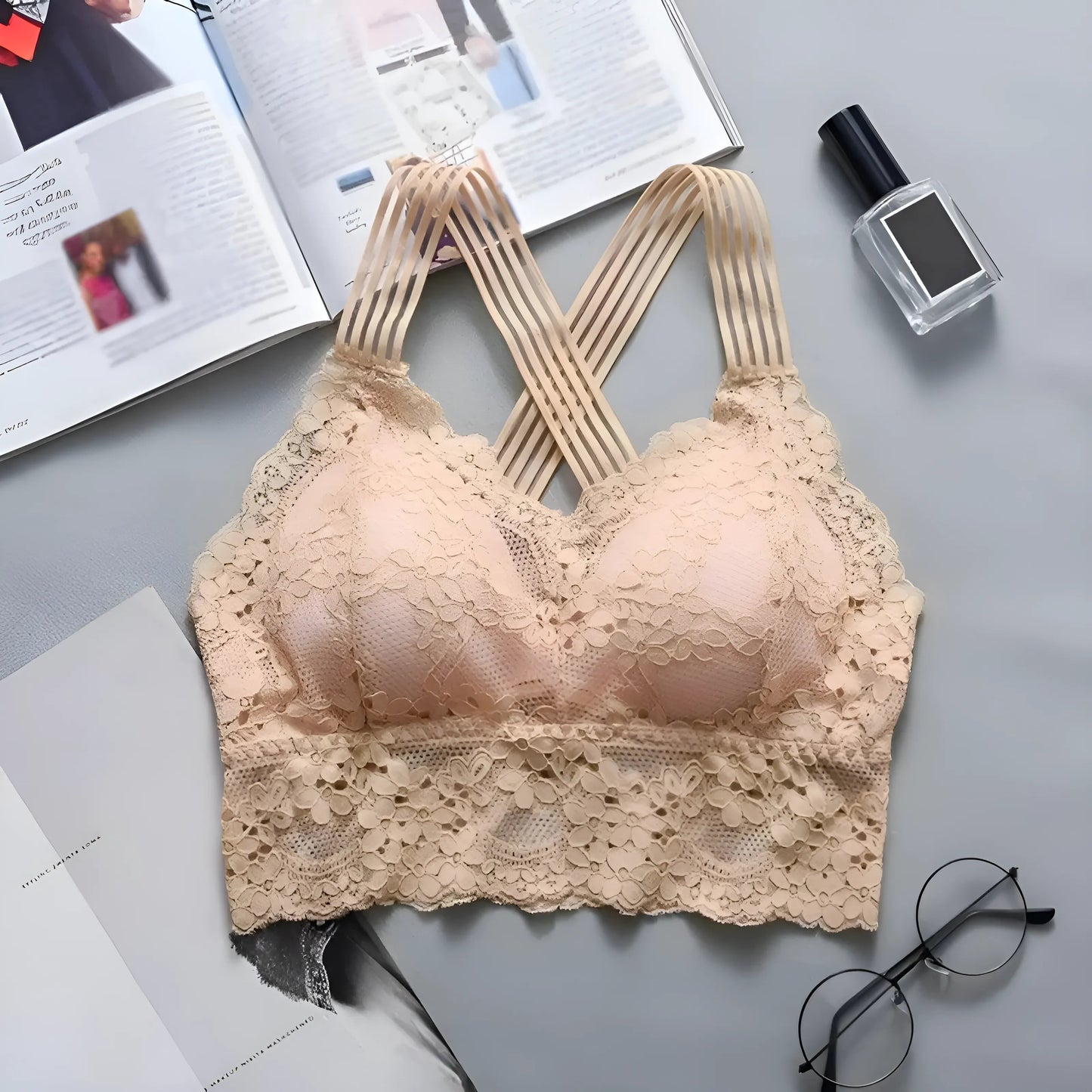 Beige Top en dentelle