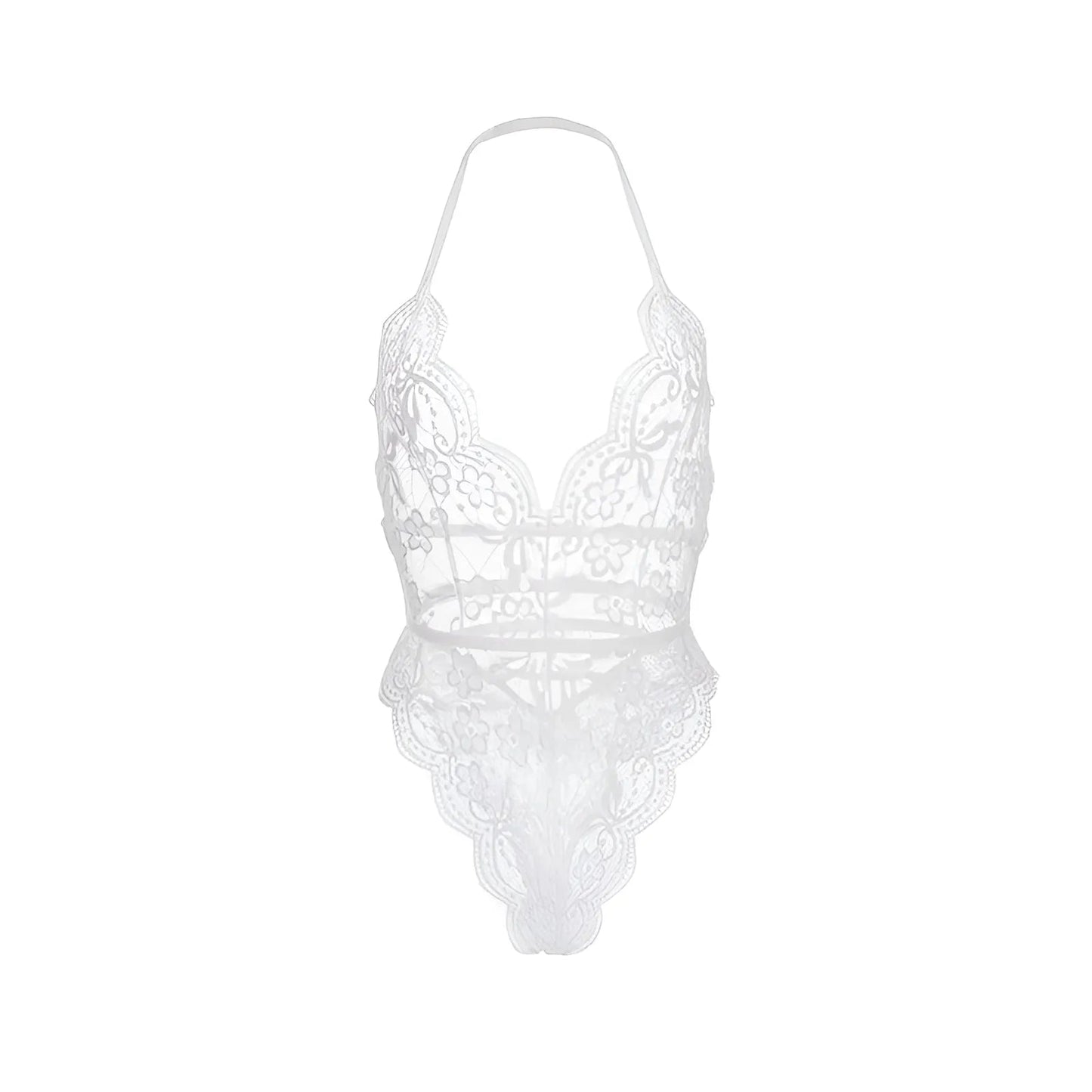 Blanc Body en dentelle avec dos ouvert