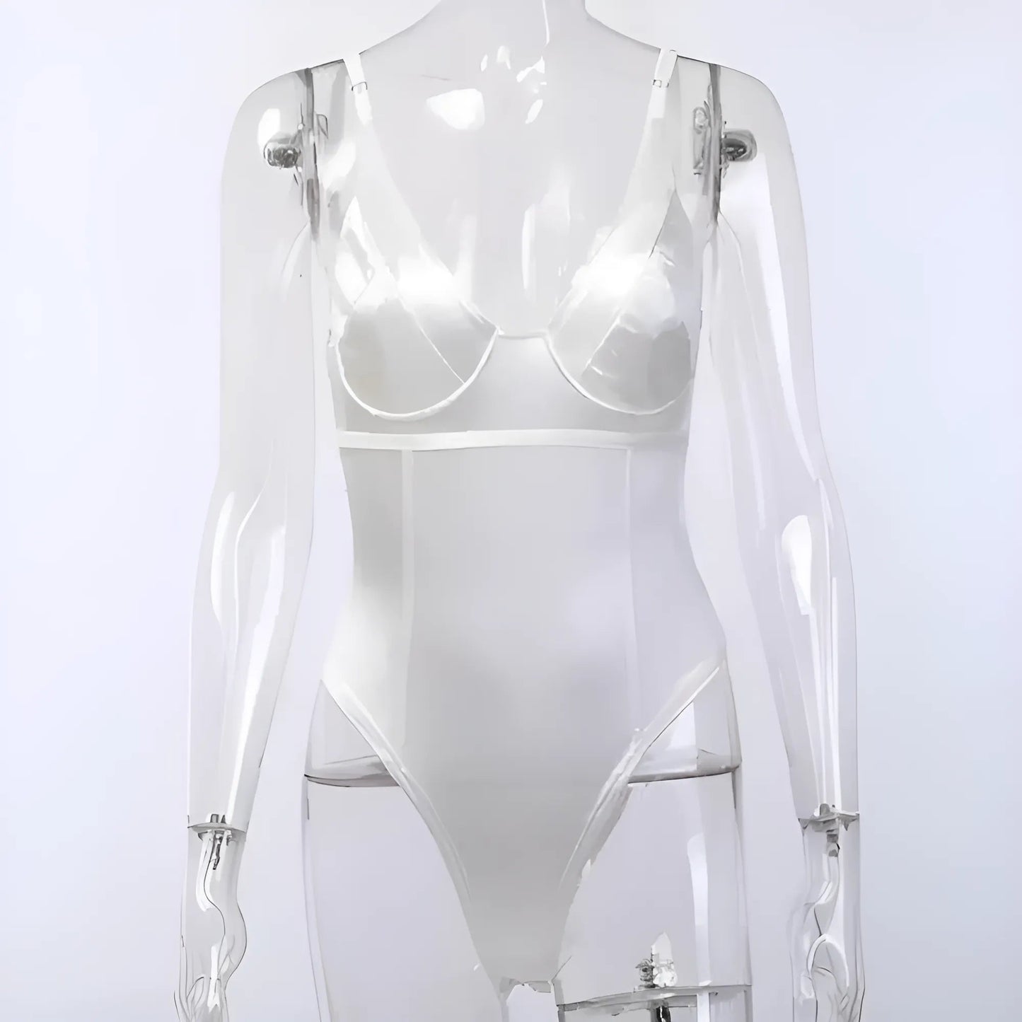 Blanc Body scintillant avec décolleté en V profond