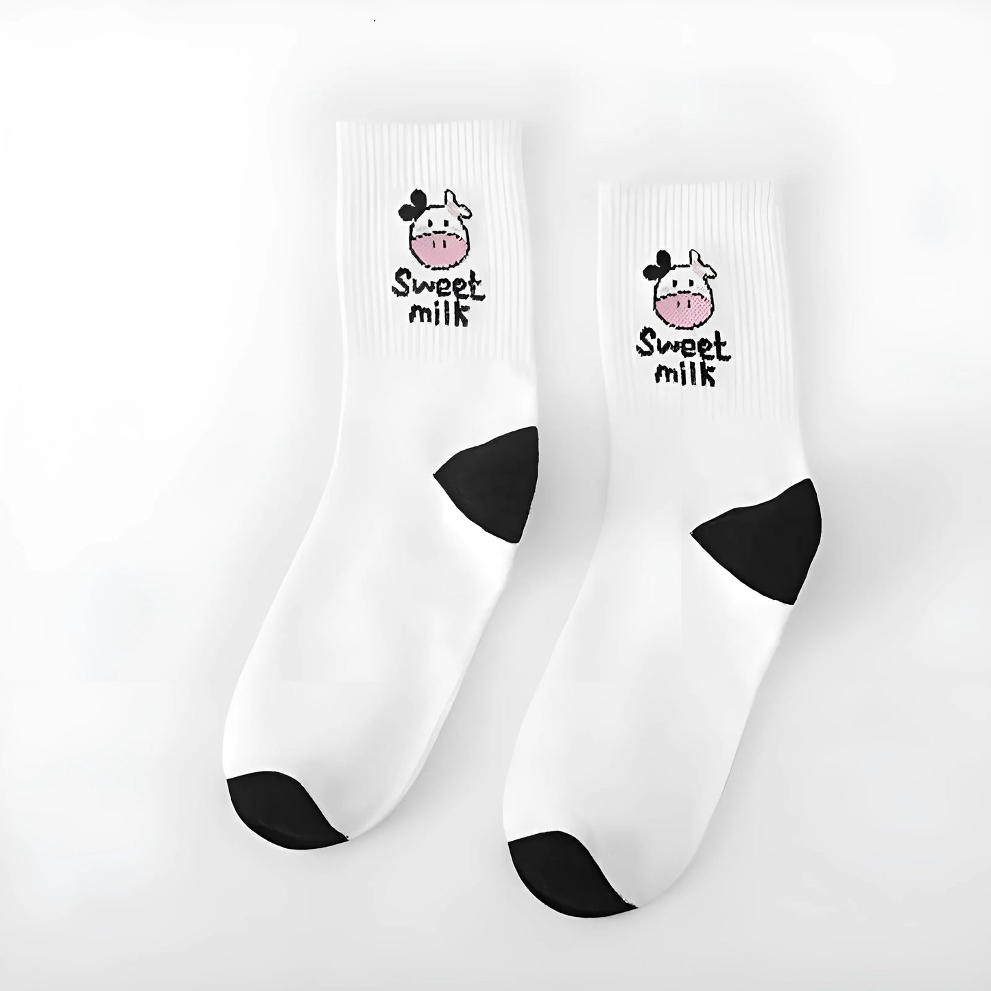 Blanc Chaussettes à motif vache