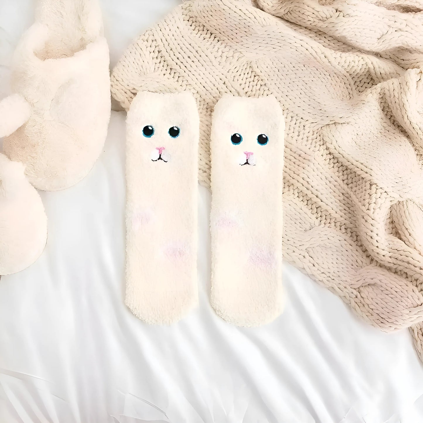 Blanc Chaussettes funky sur le thème des animaux