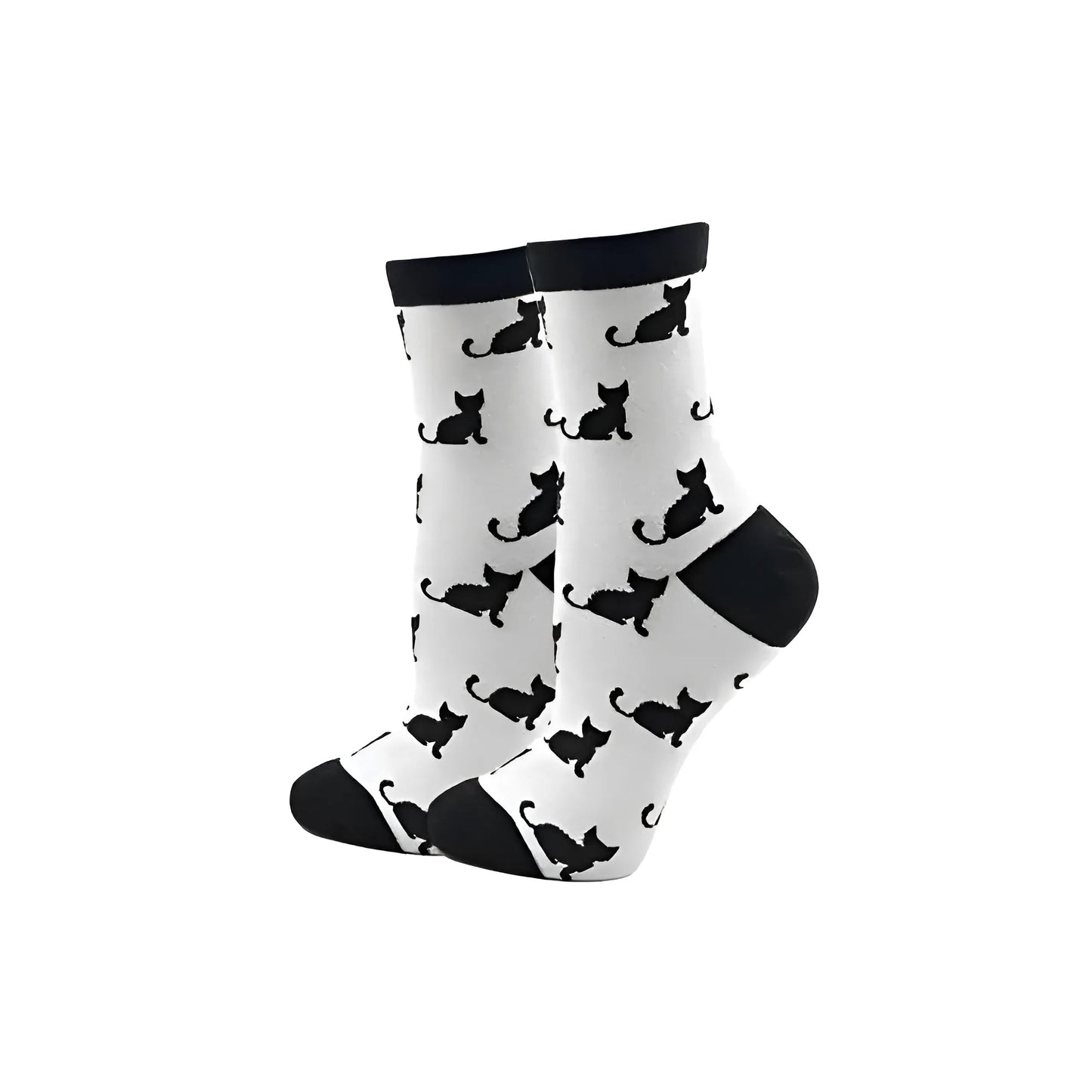 Blanc Chaussettes longues avec des imprimés colorés