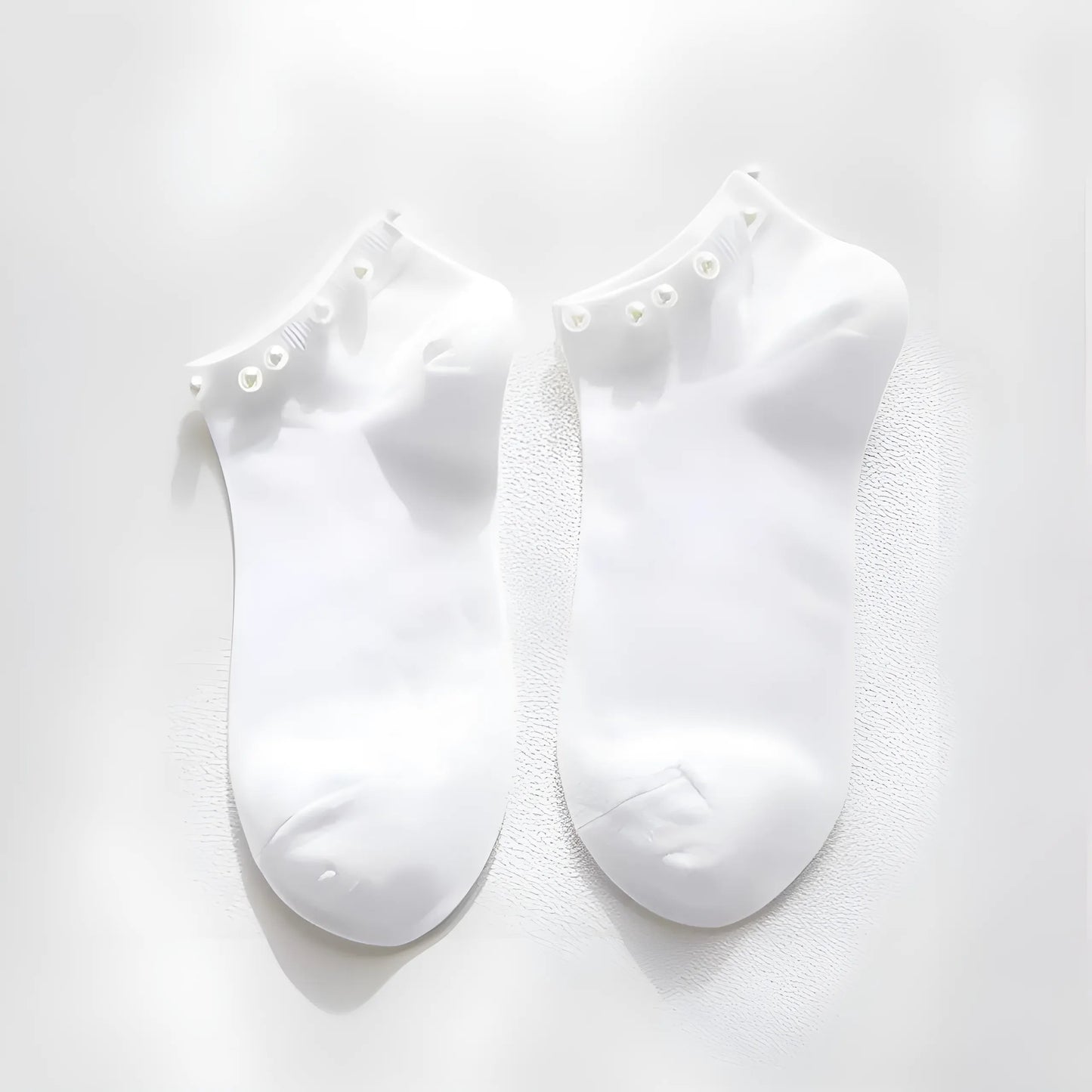 Blanc Chaussettes ornées de perles pour femmes