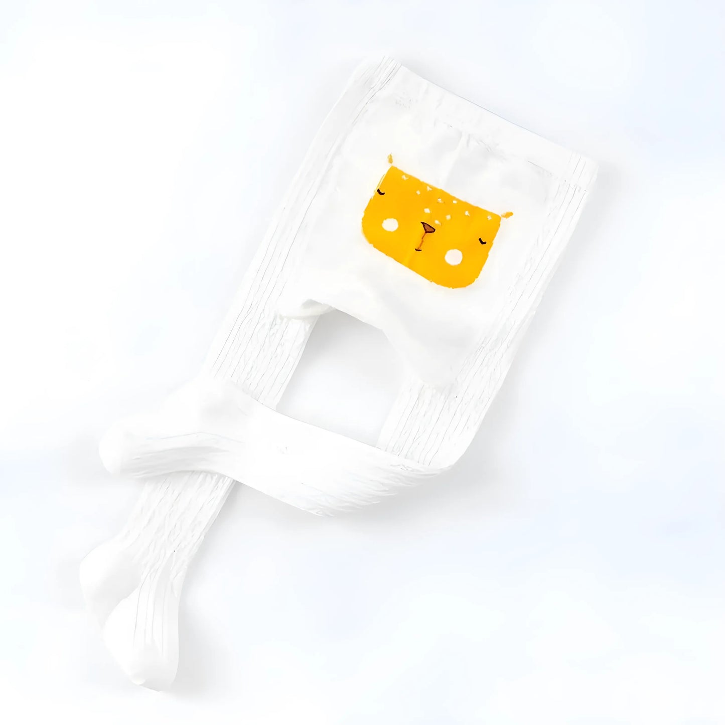 Blanc Collants pour enfants avec des motifs d'animaux