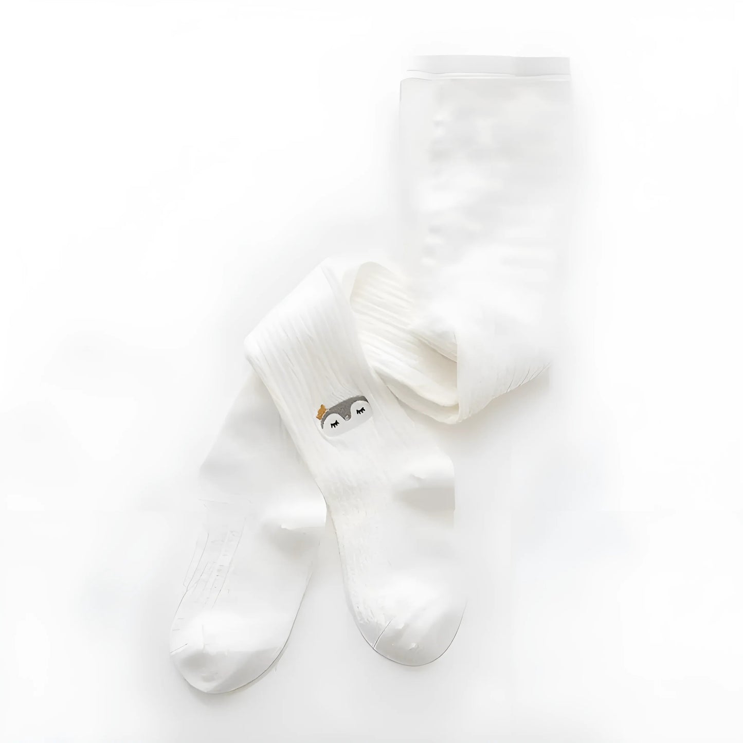 Blanc Collants pour enfants avec des motifs d'animaux