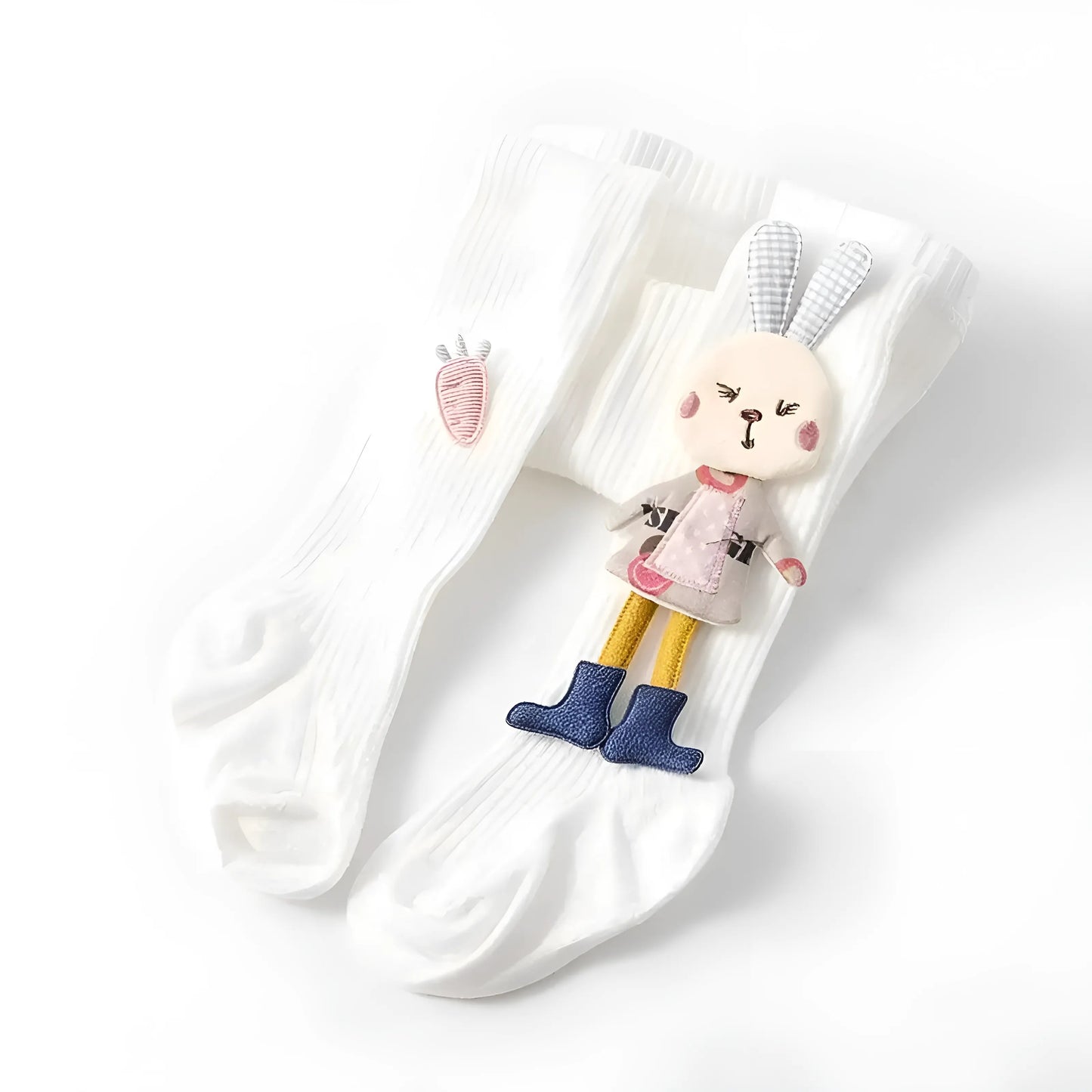 Blanc Collants pour enfants avec design de lapin