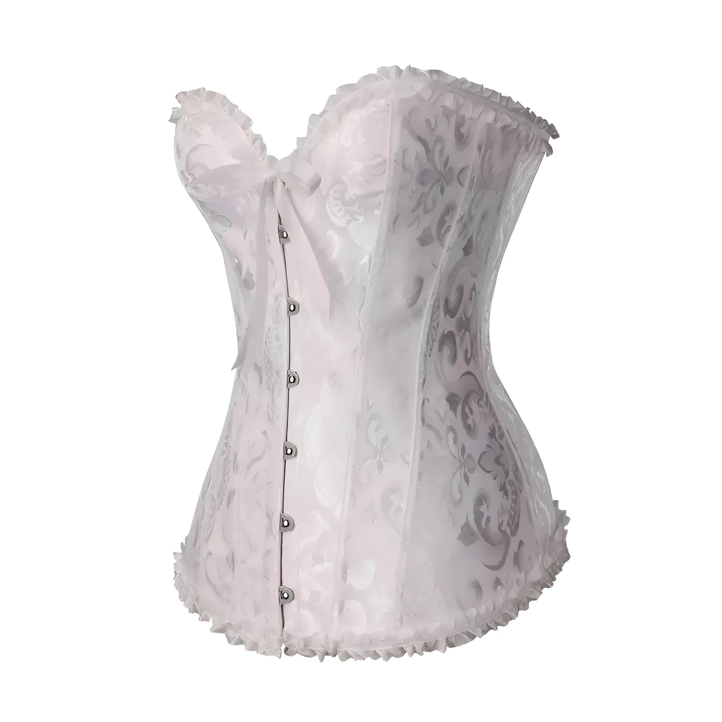Blanc Corset en dentelle avec liens