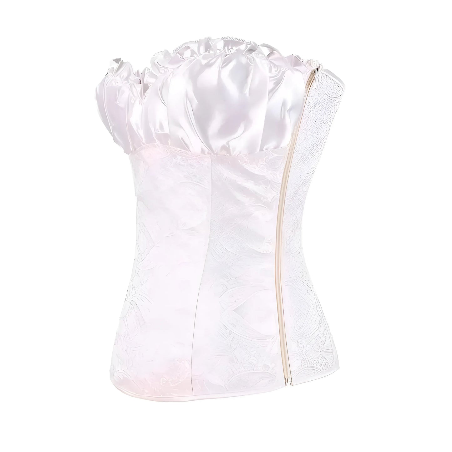 Blanc Corset féminin avec haut décoratif