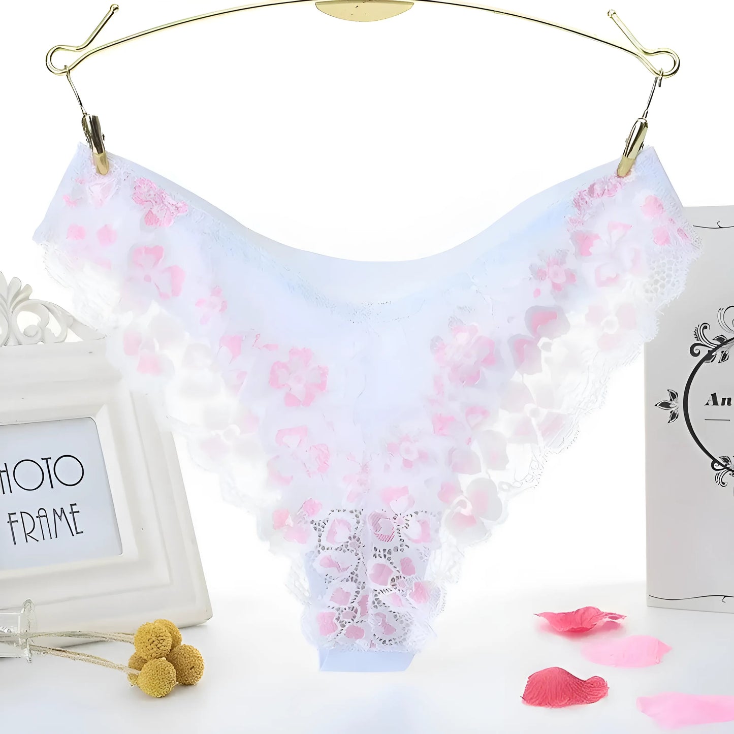Blanc Culotte à dos en dentelle