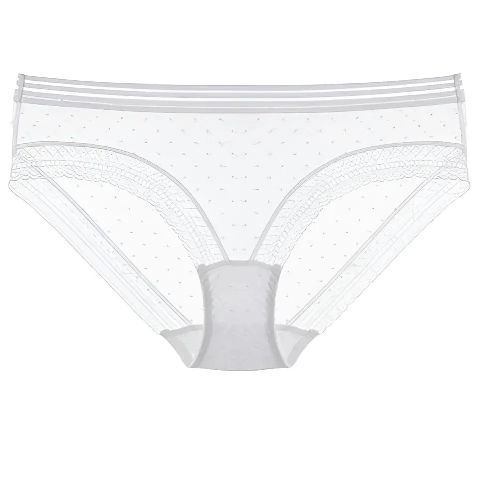 Blanc Culotte en dentelle à pois