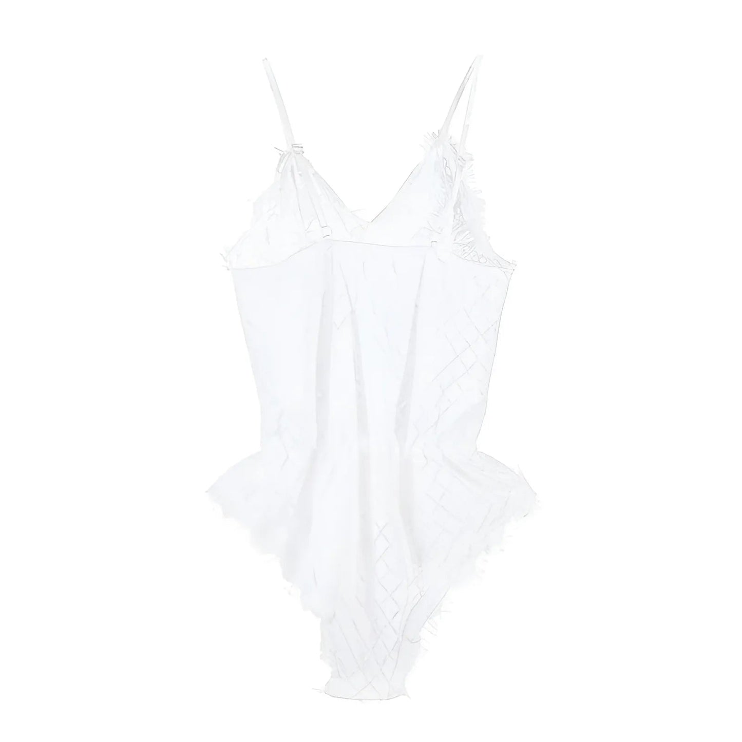 Blanc Débardeur en dentelle avec bretelles