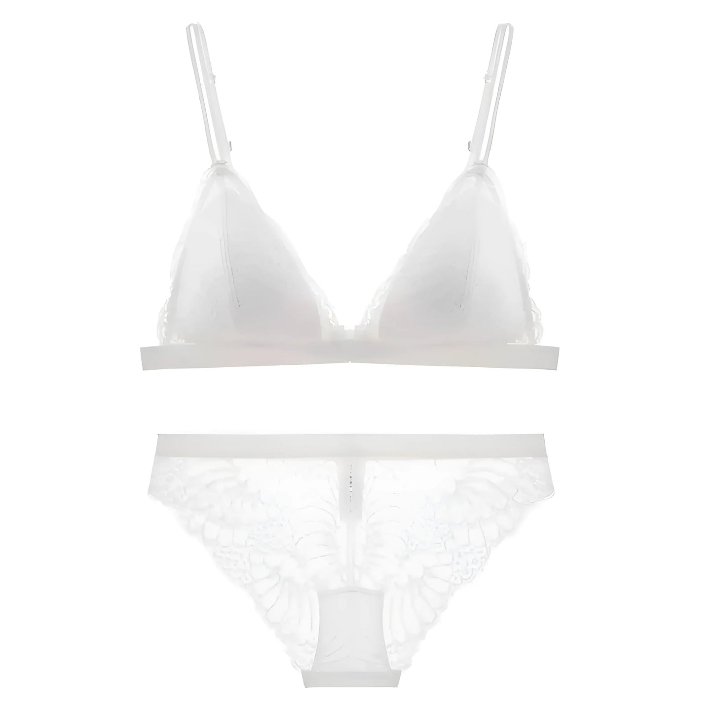 Blanc Ensemble de lingerie en dentelle pour femmes