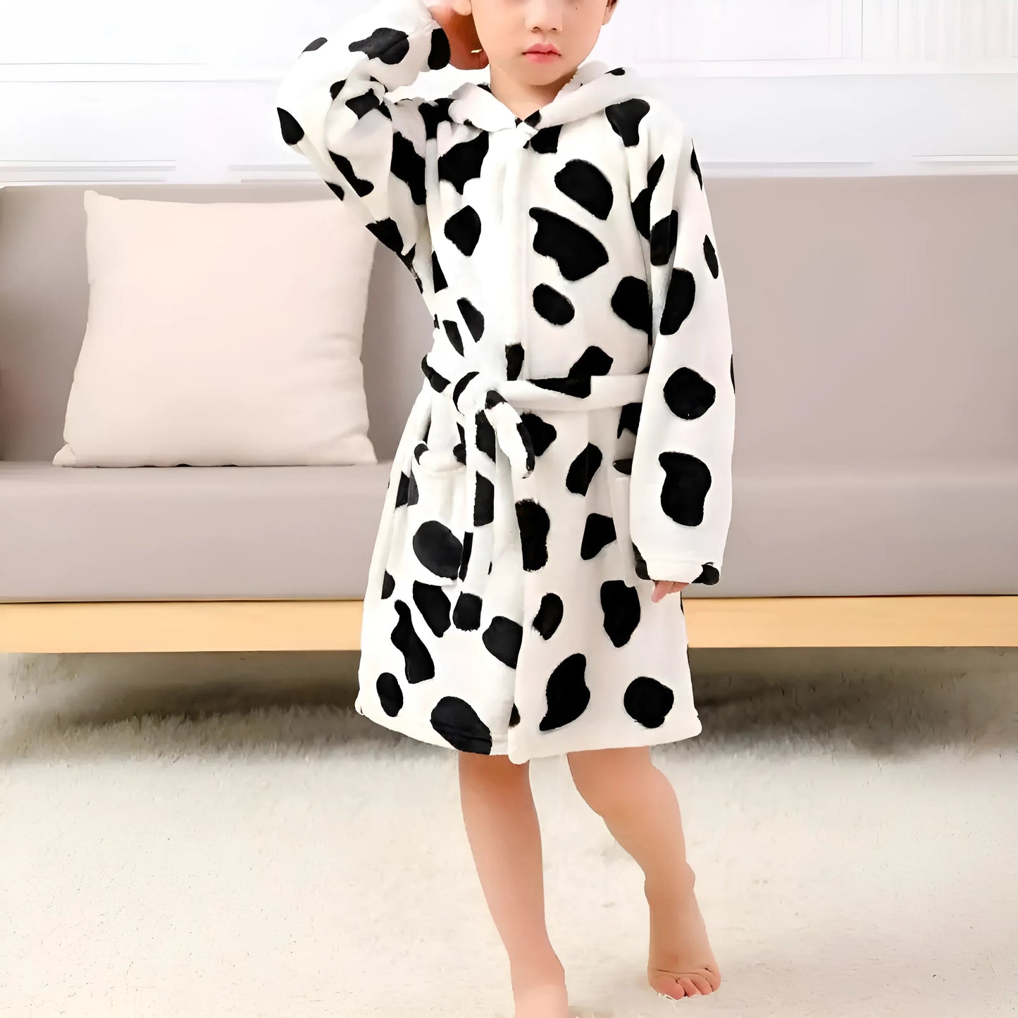 Blanc-Noir Robe d'enfants aux motifs colorés