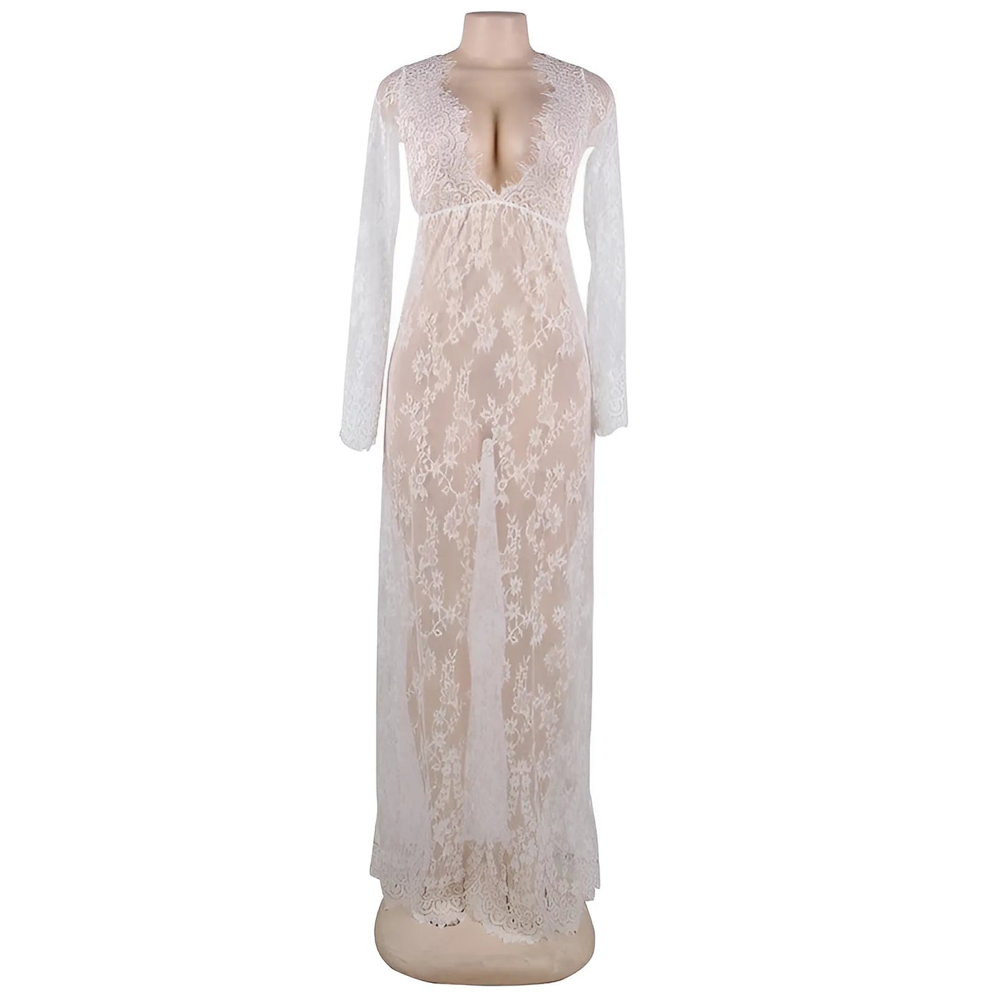 Blanc Nuisette en dentelle longue
