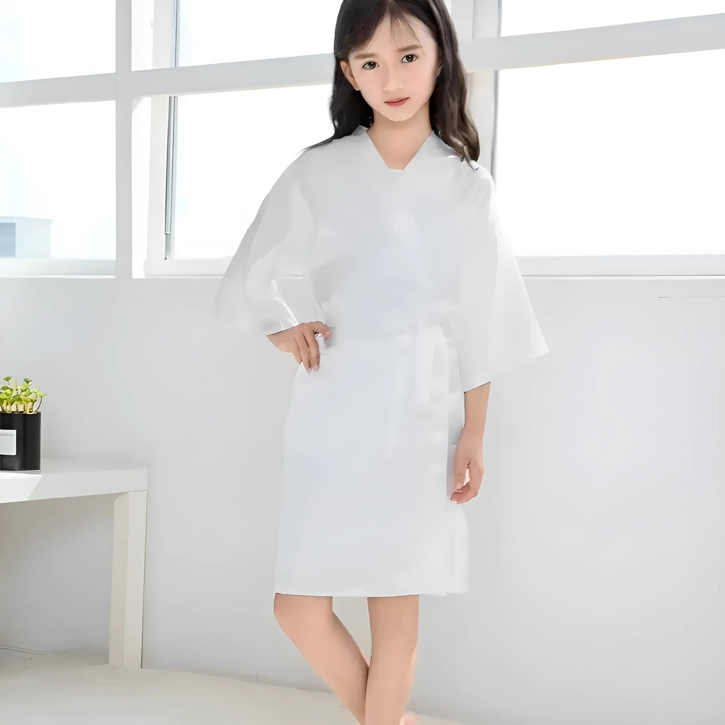 Blanc Peignoir de bain classique pour enfants