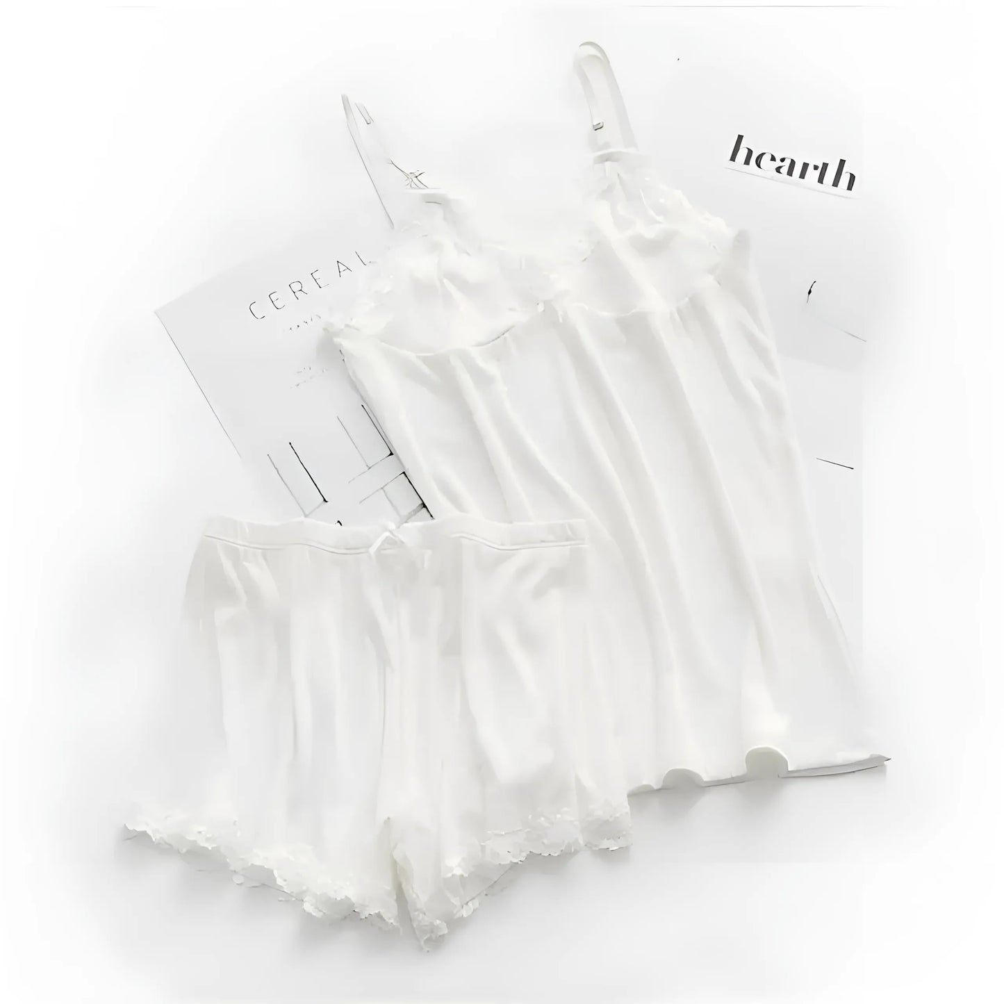 Blanc Pyjamas classiques pour femmes