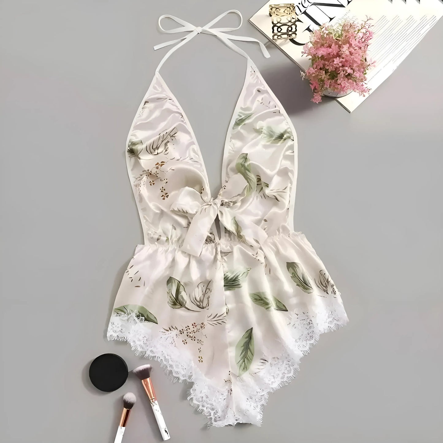 Blanc Pyjamas en combinaison à motifs pour femmes