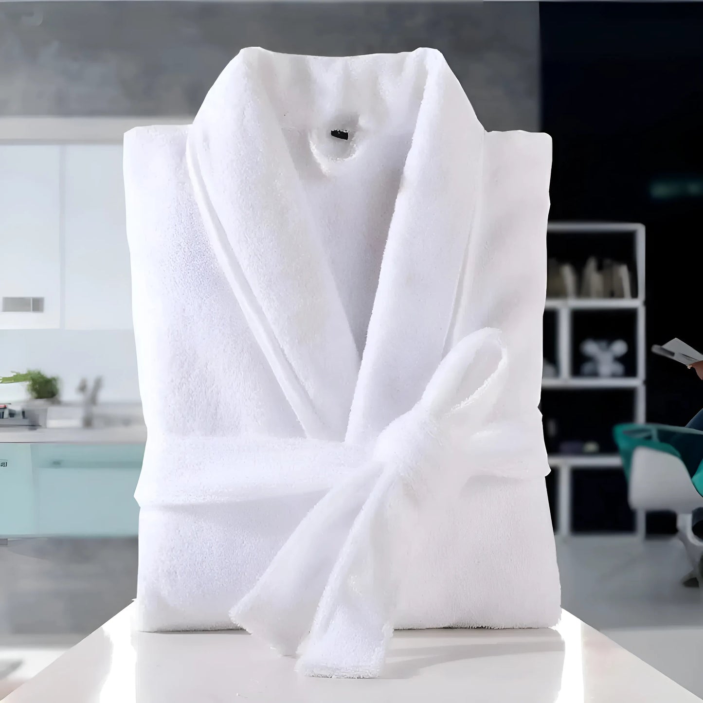 Blanc Robe en coton pour femmes