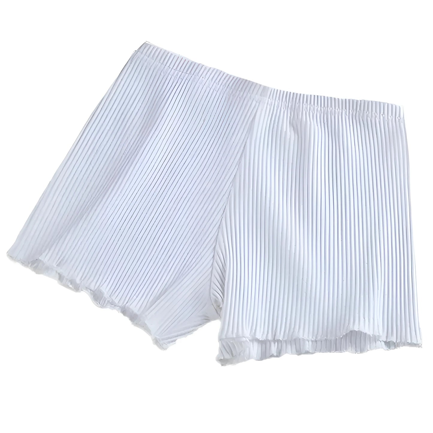 Blanc Shorts de boxe pour femmes à rayures avec des jambes plus longues