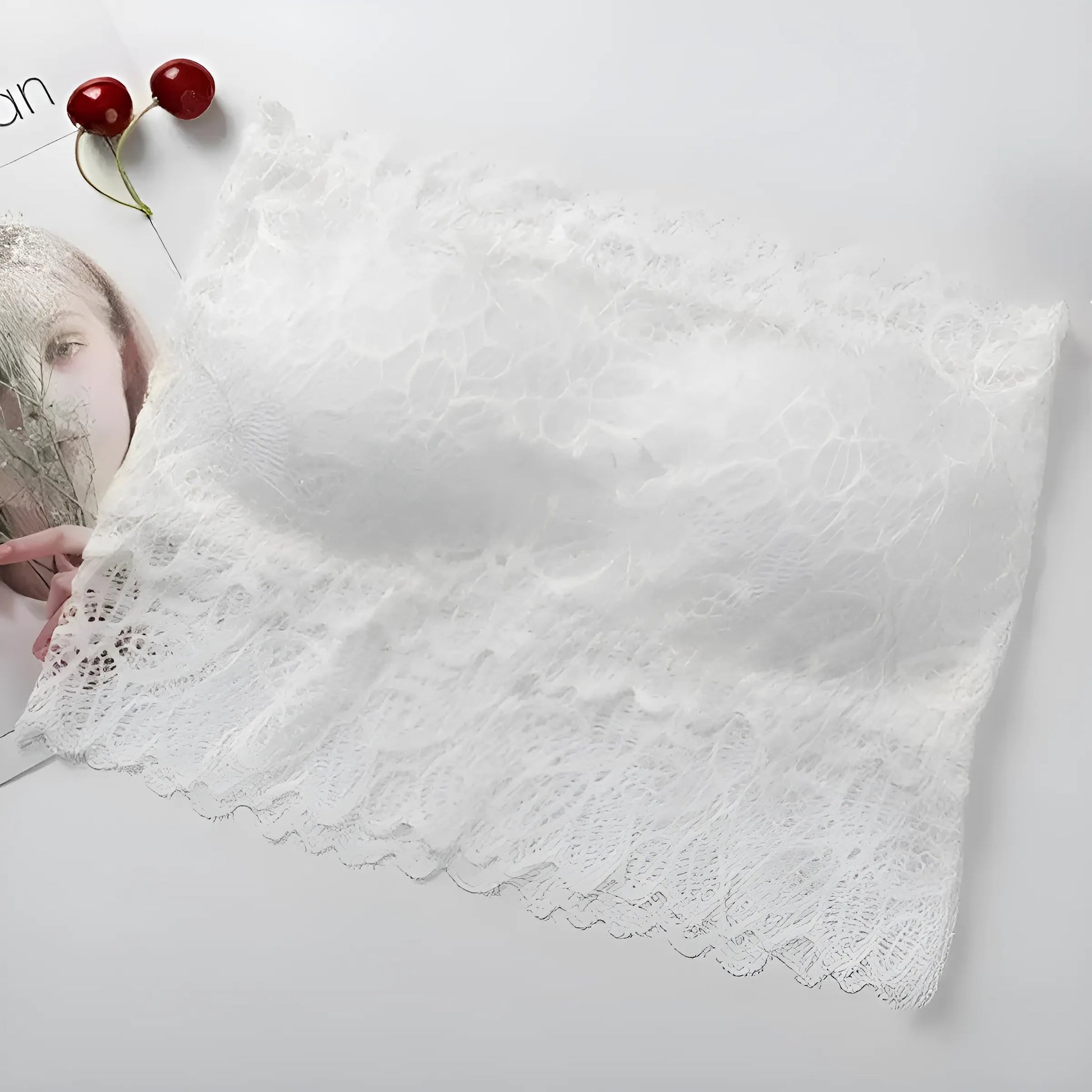 Blanc Soutien-gorge bandeau en dentelle universelle avec design décolleté.