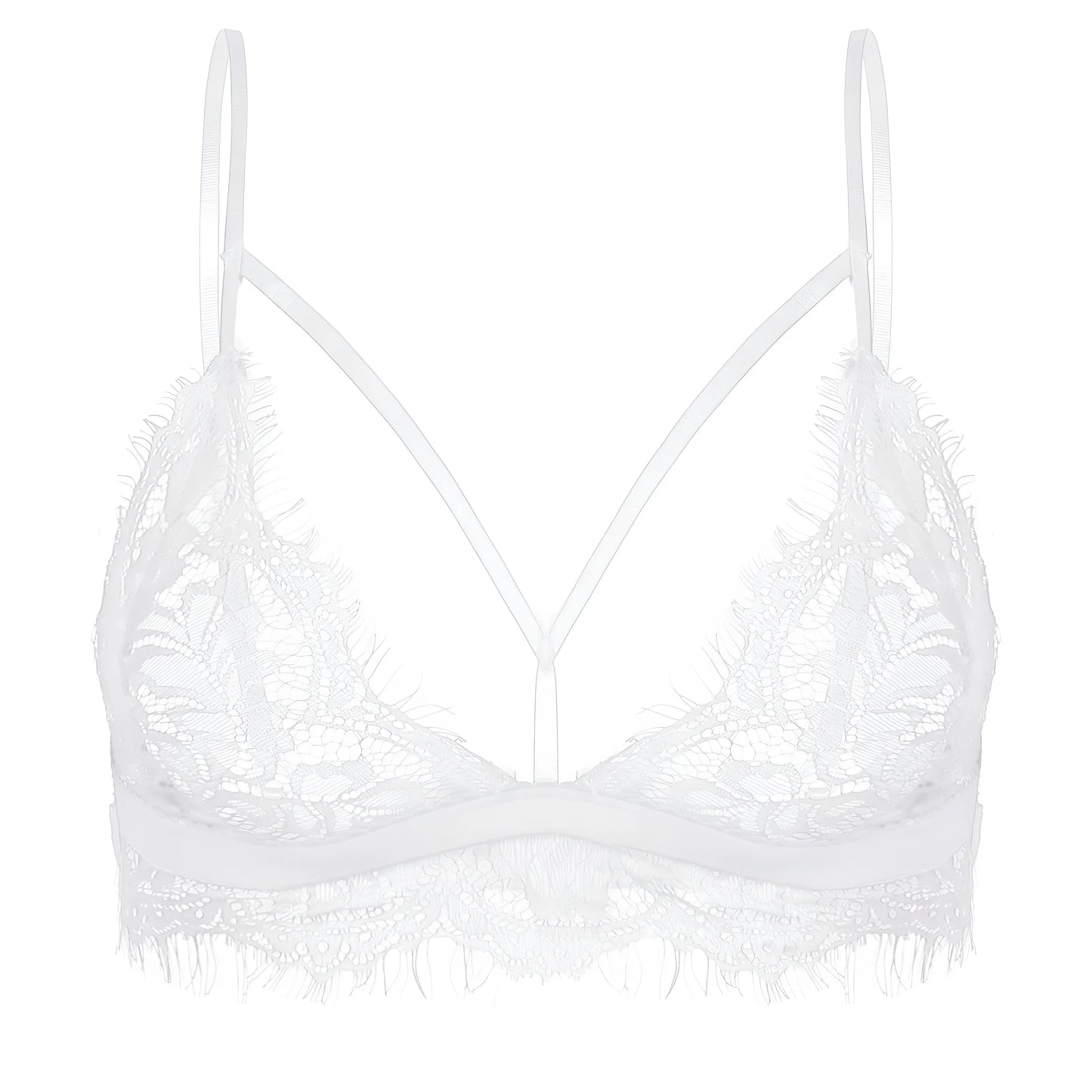 Blanc Soutien-gorge en dentelle avec bretelles