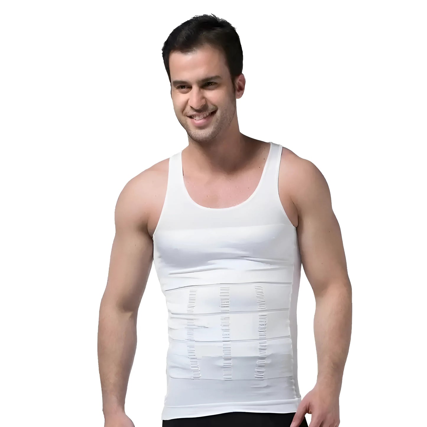 Blanc T-shirt amincissant pour hommes