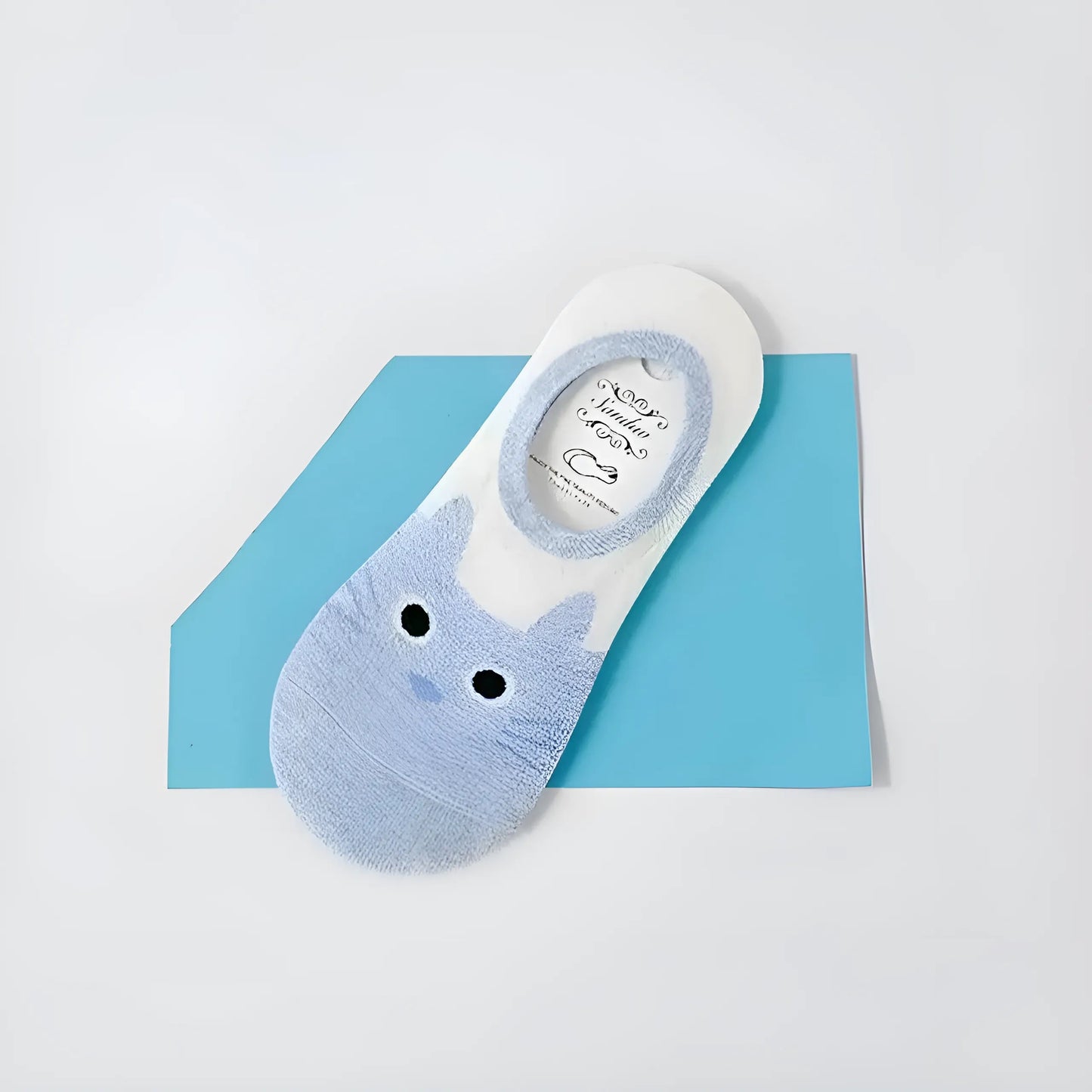 Bleu Chaussettes de cheville à motif de chat