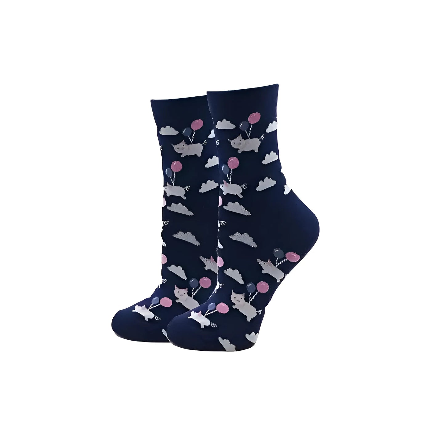 Bleu Chaussettes longues avec des imprimés colorés