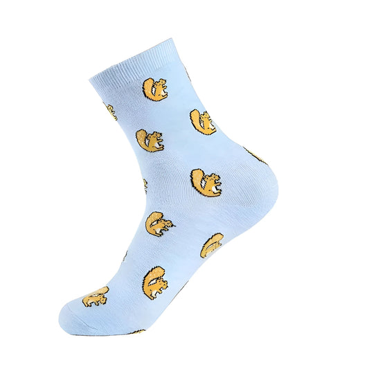 Bleu Chaussettes longues avec des imprimés colorés