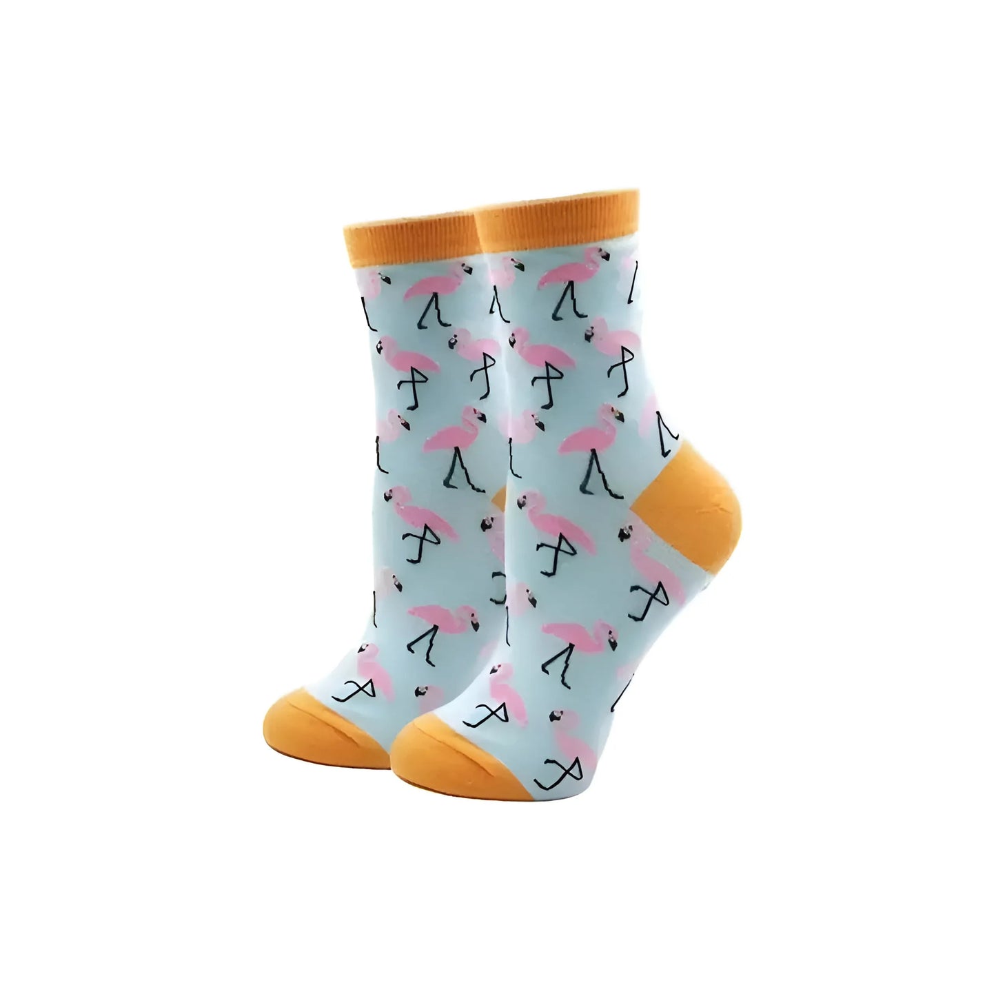 Bleu clair Chaussettes longues avec des imprimés colorés