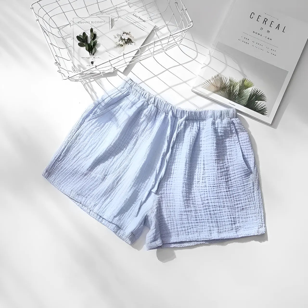Bleu clair Shorts de sommeil