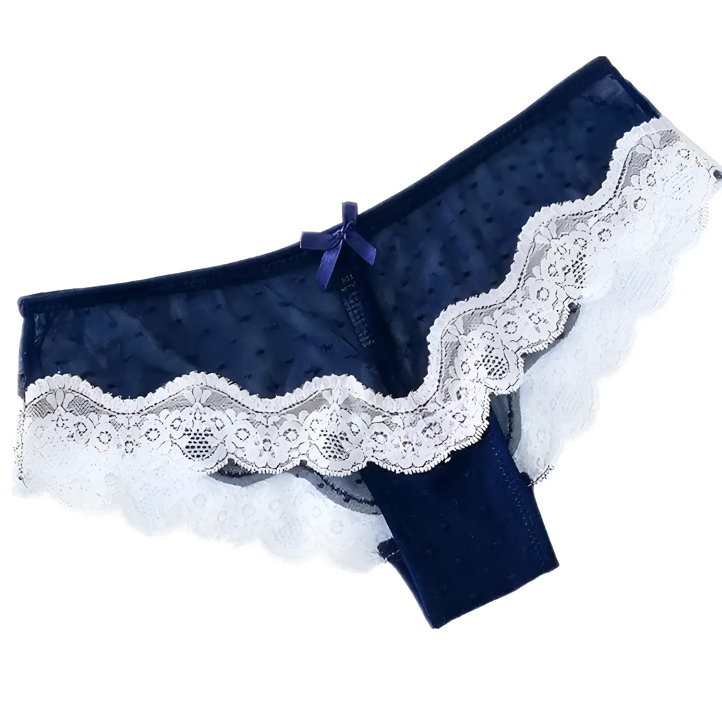 Bleu Culotte en dentelle avec nœud