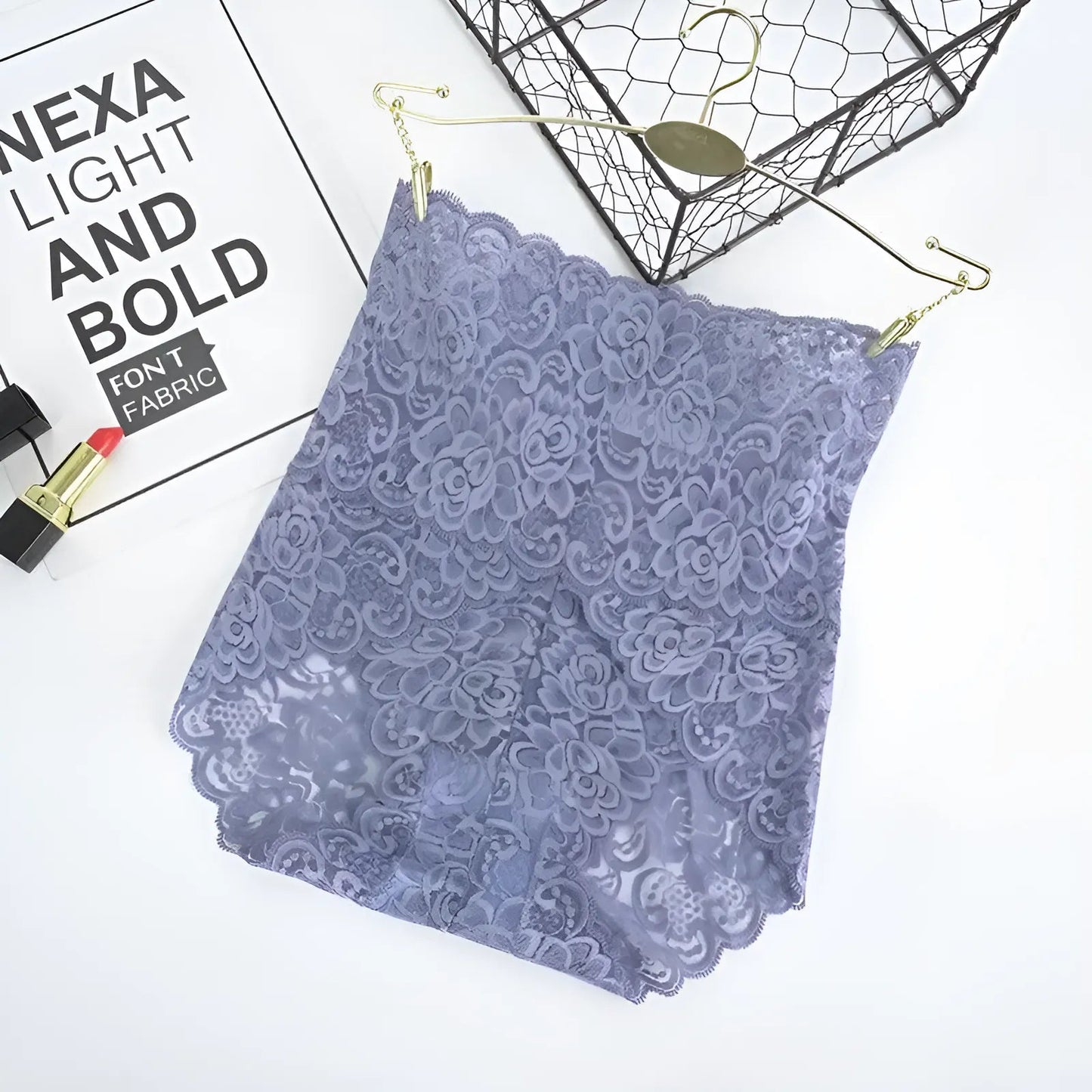 Bleu Culotte haute en dentelle