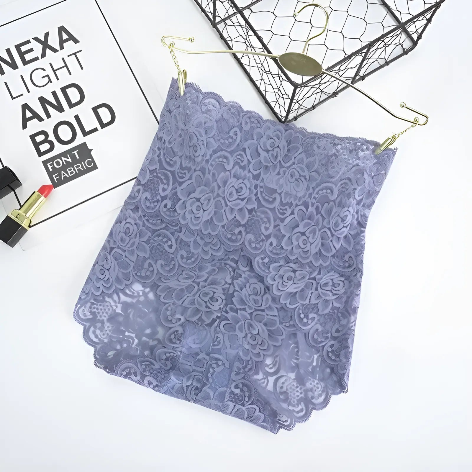 Bleu Culotte haute en dentelle