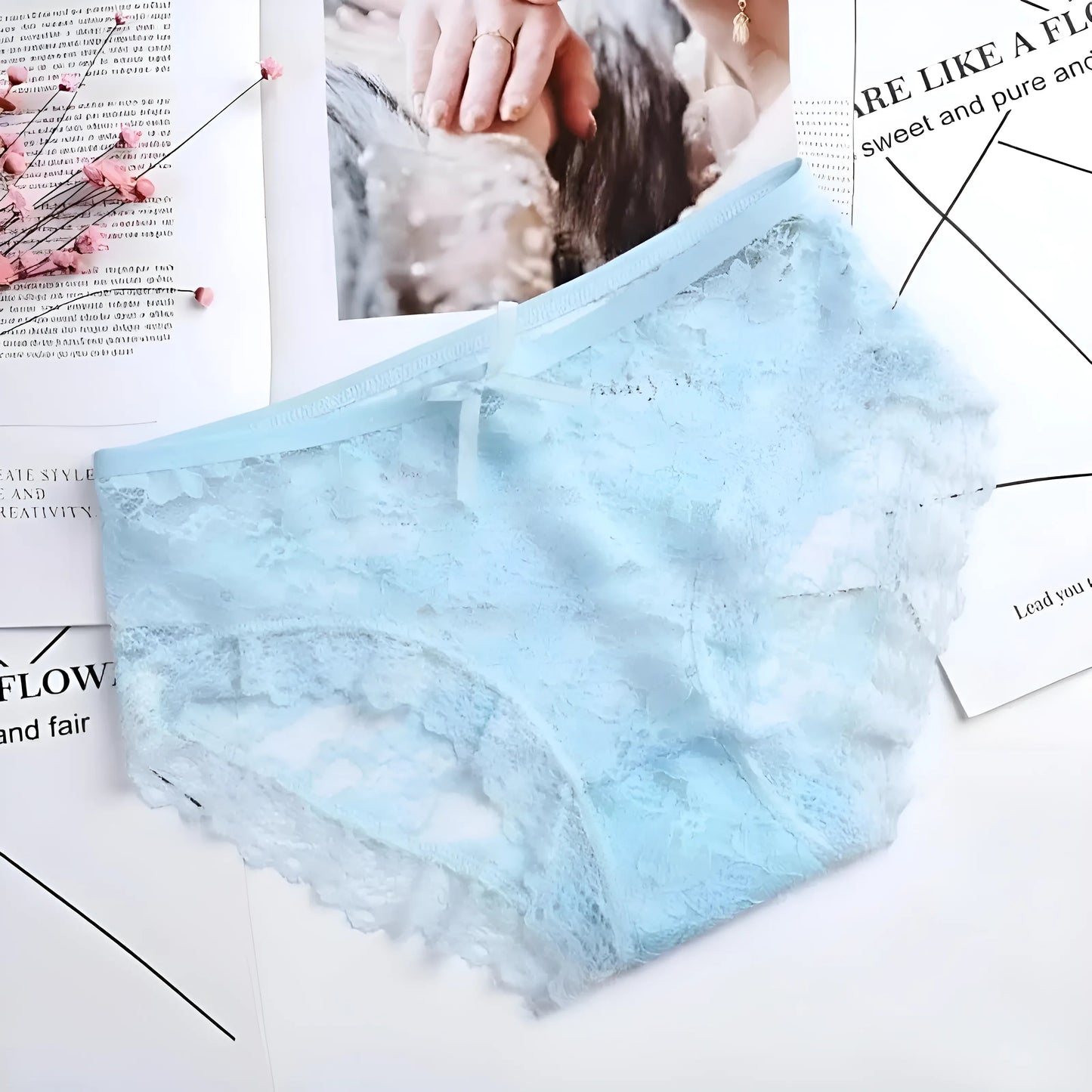 Bleu Culottes en dentelle classiques