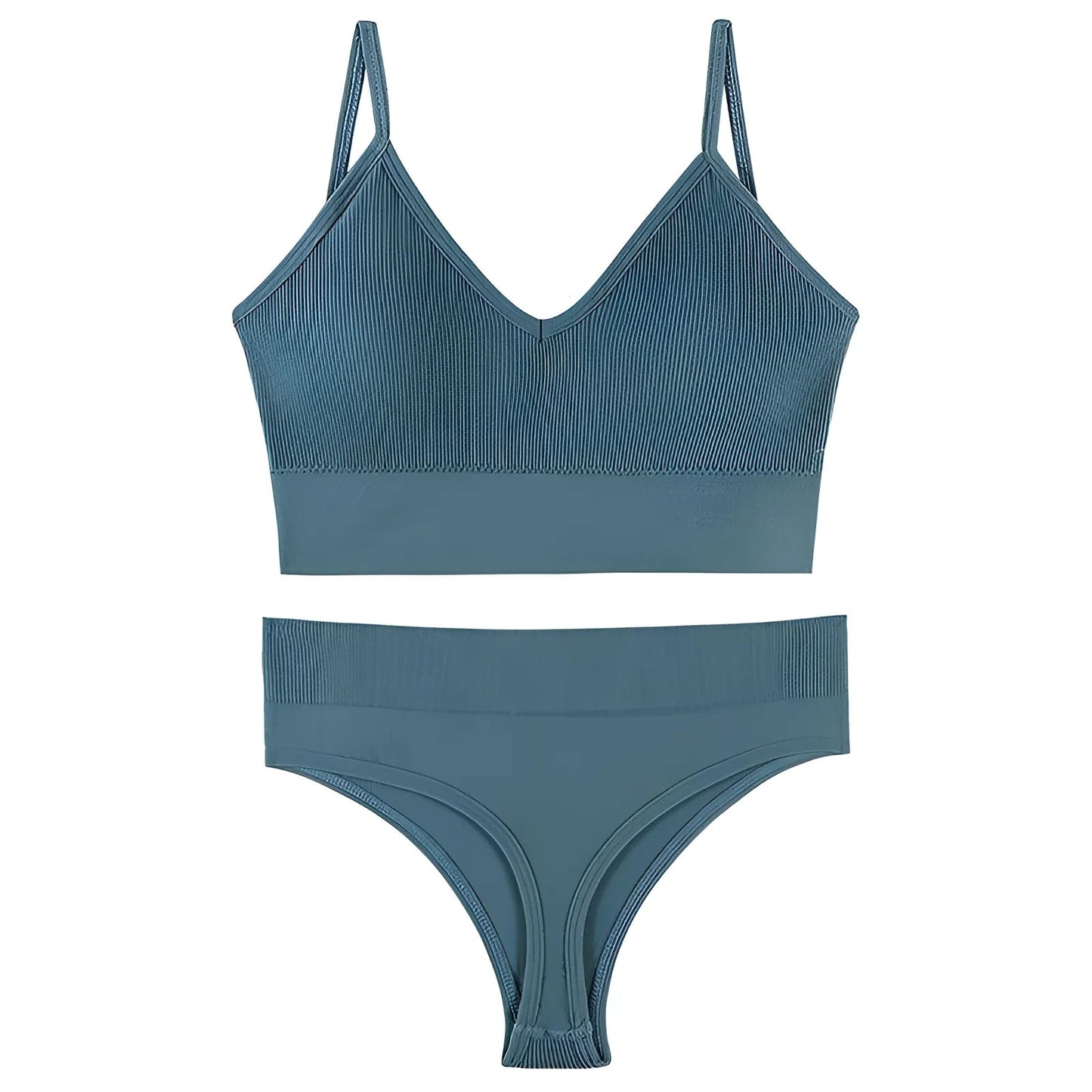 Bleu Ensemble de lingerie sans couture