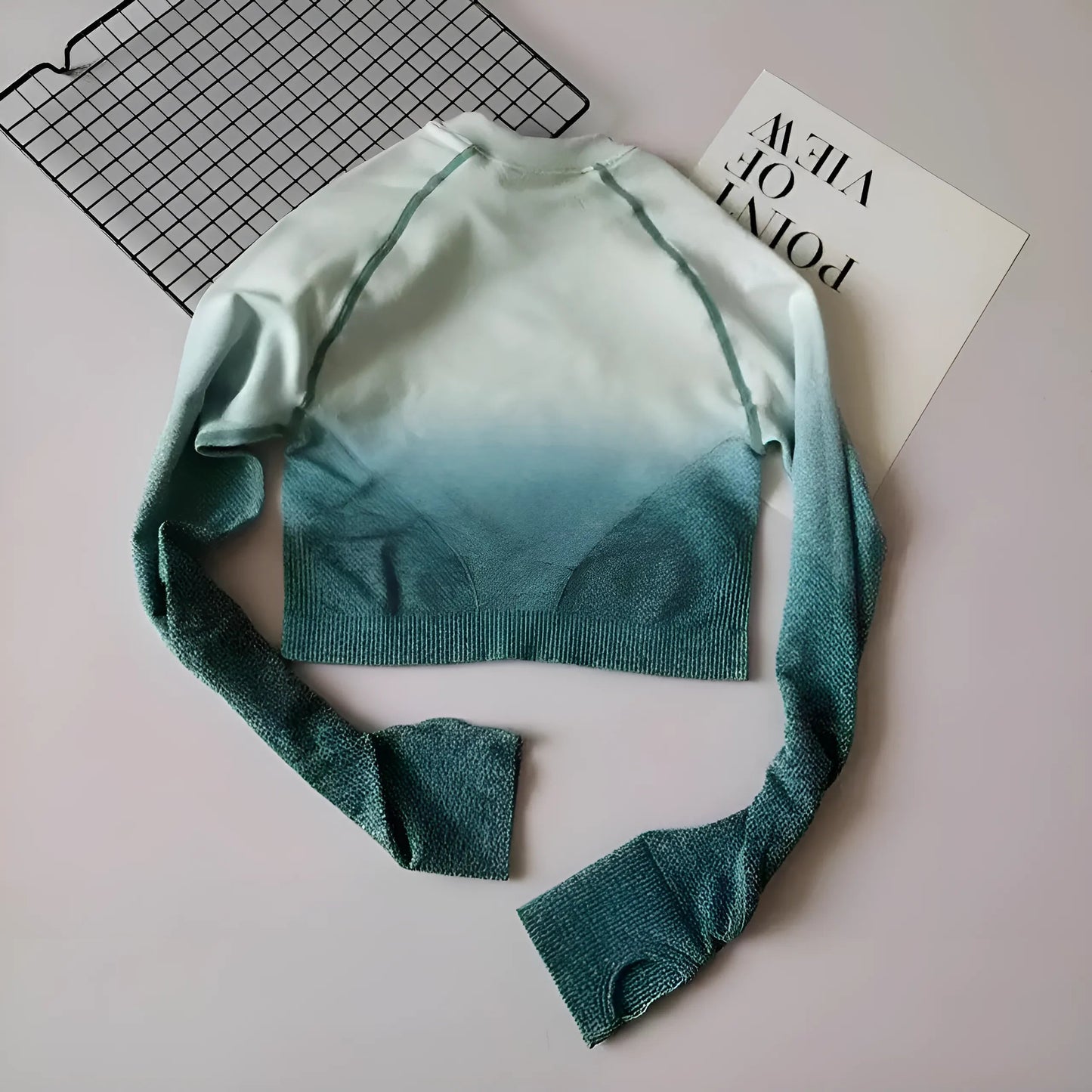 Bleu Haut de sport à manches longues Ombre