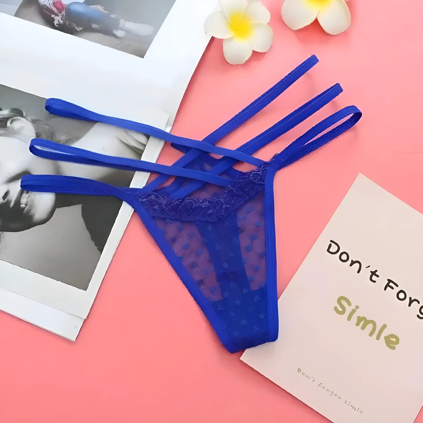 Bleu Lacets en dentelle