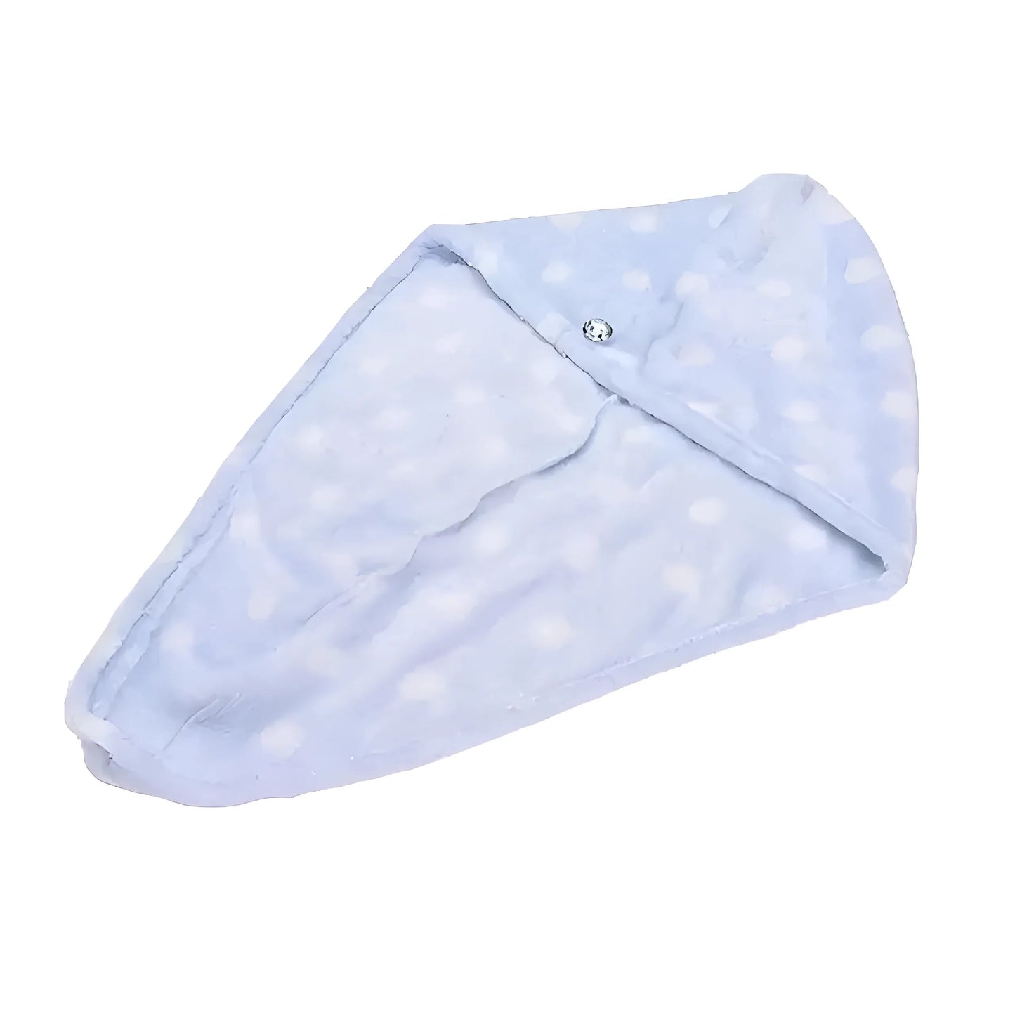 Bleu Serviette à cheveux à pois