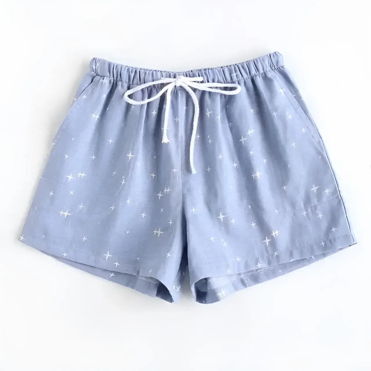 Bleu Shorts de nuit à motifs délicats