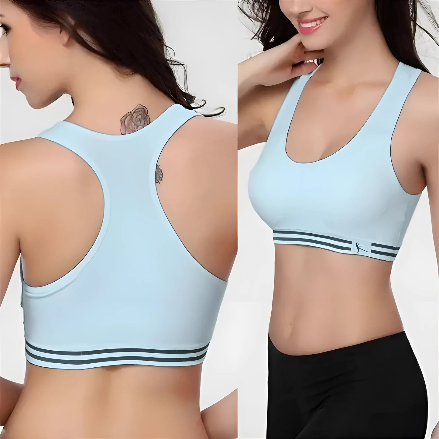Bleu Soutien-gorge de sport respirant