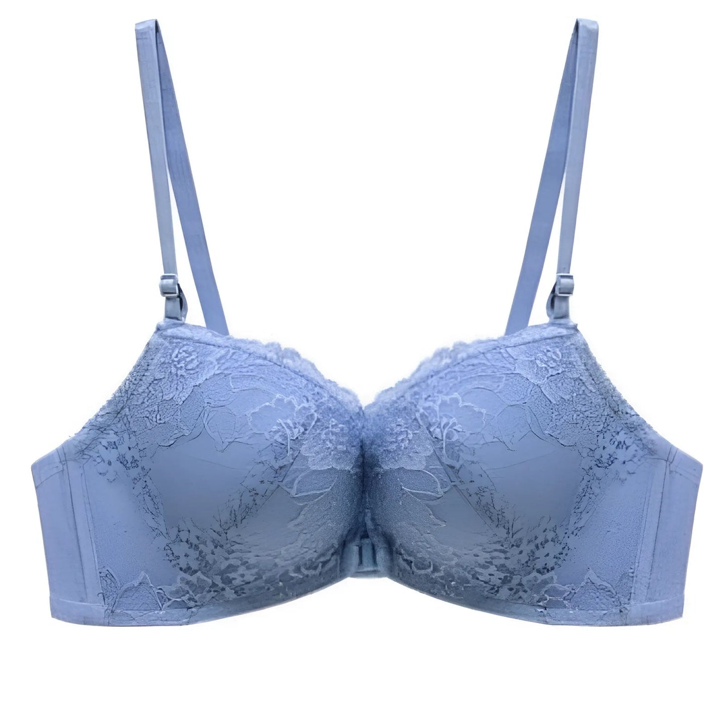 Bleu Soutien-gorge push-up à fermeture en dentelle