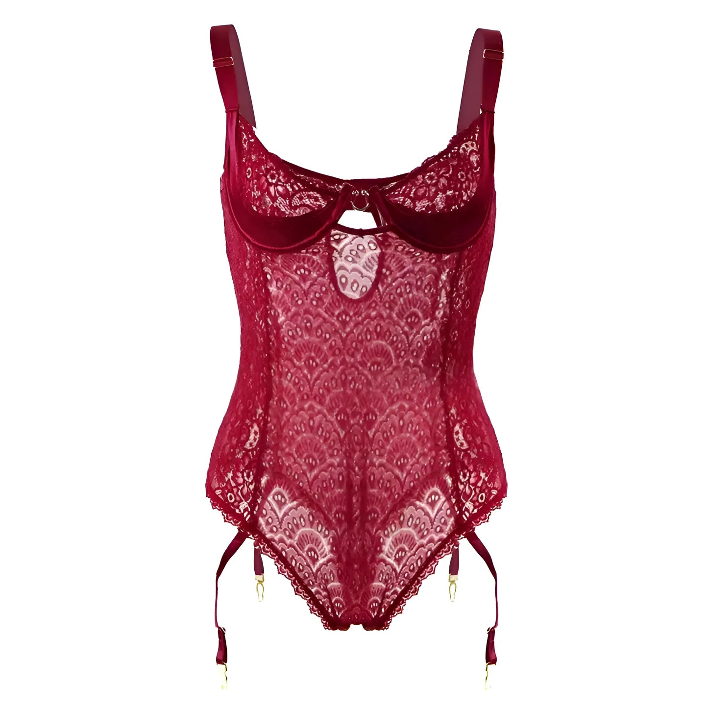 Body en dentelle grande taille avec ceinture à la taille