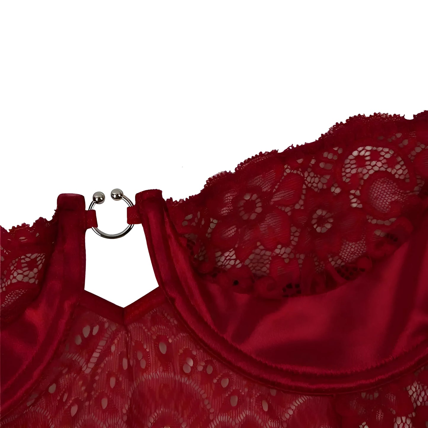Body en dentelle grande taille avec ceinture à la taille