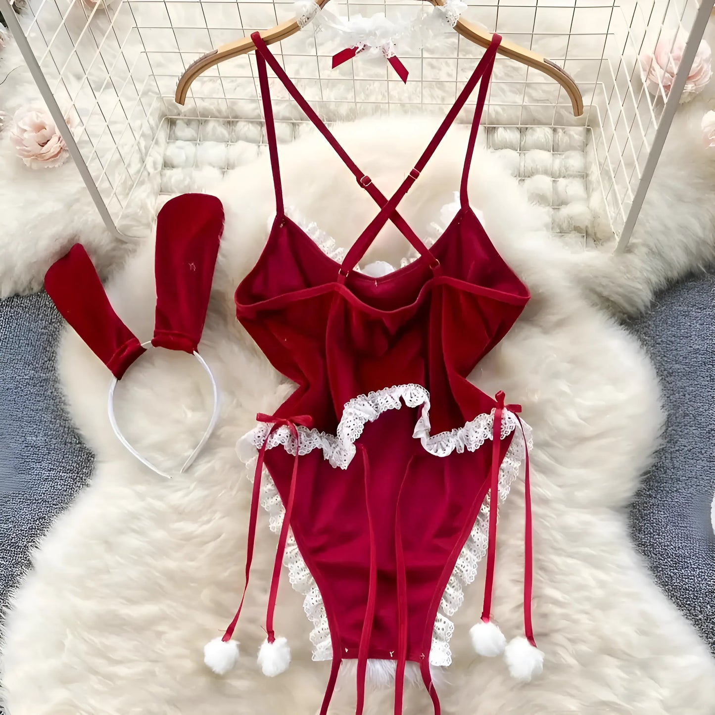 Bodysuit de Noël avec dentelle