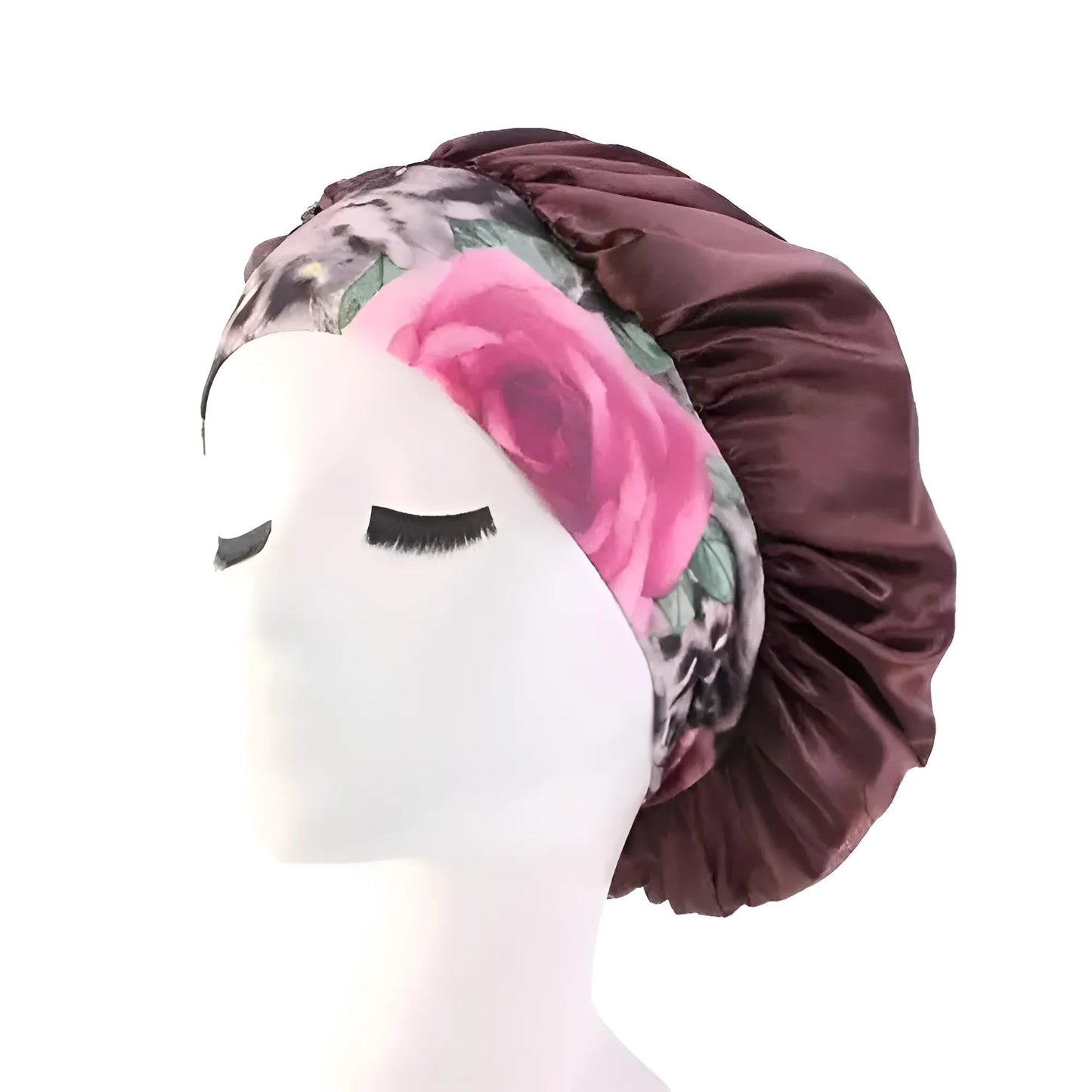 Bonnet de sommeil en satin avec large bande élastique