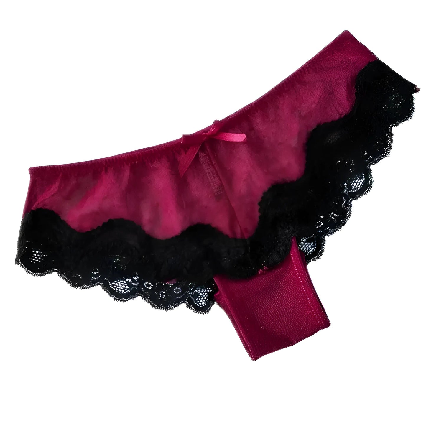 Bourgogne Culotte en dentelle avec nœud