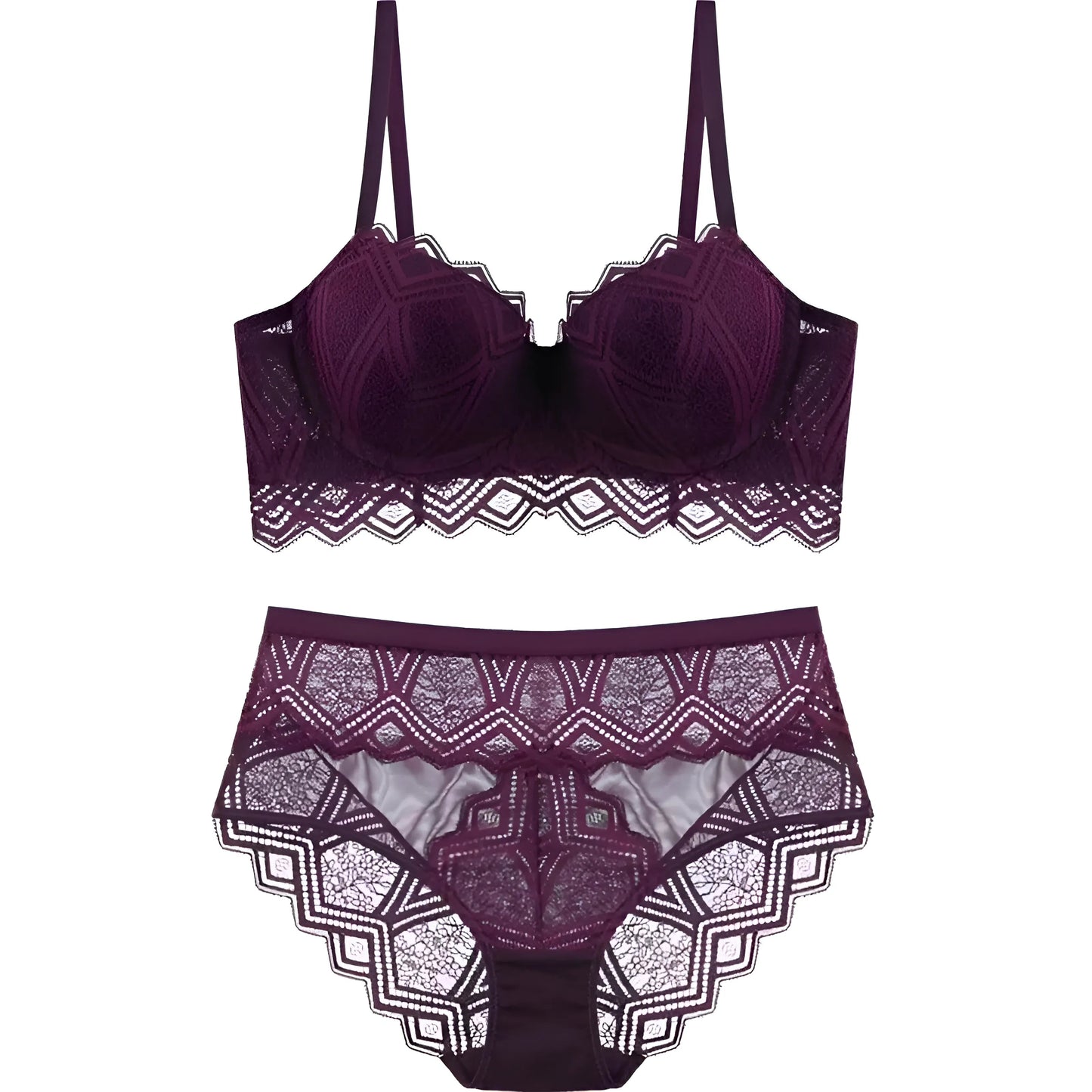Bourgogne Ensemble de lingerie avec dentelle
