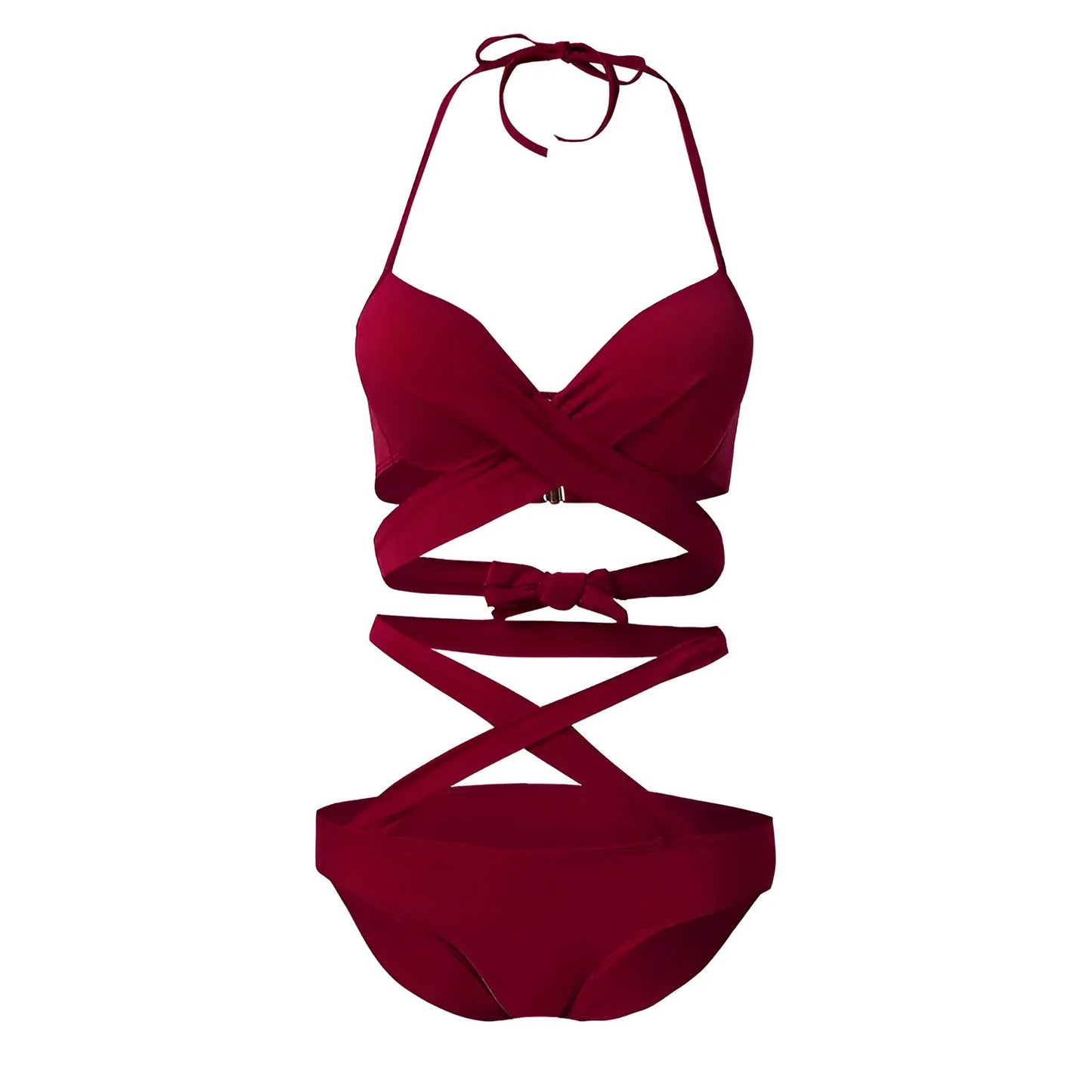 Bourgogne Maillot de bain deux pièces avec bretelles