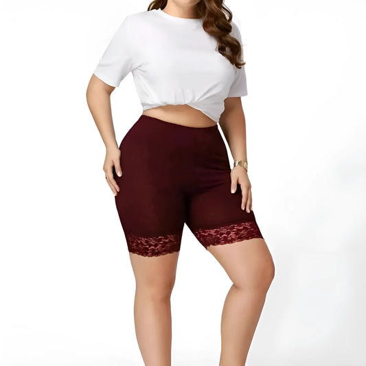 Bourgogne Shorts de modelage avec dentelle